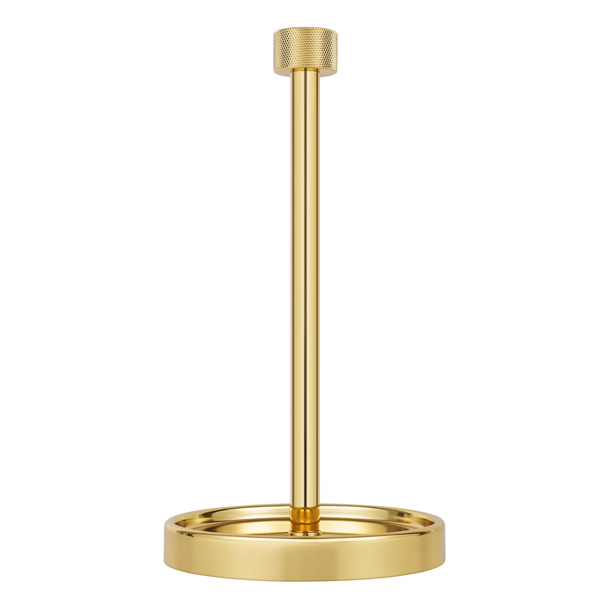 Photo 1 of ***It's used, it's missing a part and it's not known if it works 100%.***Ivilon Countertop Paper Towel Holder - Modern Knurling End Cap Minimalist Design - Color Gold Polished