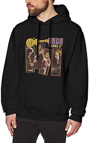 Evmjser The Monkees Men's Fashion Long Sleeve Hooded Hoodie Tops Size 3XL Black