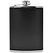 Premium 8 Oz Black Soft Touch Leather Wrap Outdoor Adventure - Leak Proof - Flask 304 Stainless Steel Liquor Hip Flasks - Includes Free Bonus Funnel (Black Faux Leather Wrap, 8oz)