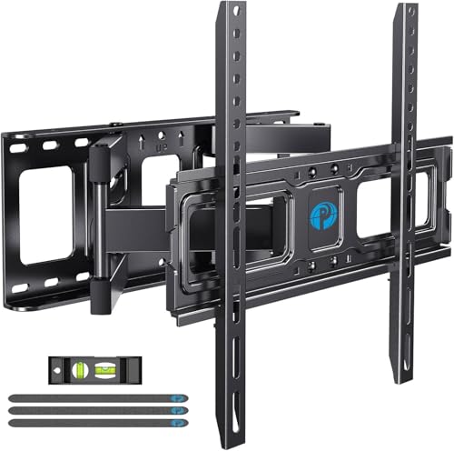 Pipishell TV Wall Mount for 26-74 inch Flat Curved LED LCD Screen TVs up to 45 kg, Full Motion TV Mount Bracket Articulating Swivel Extension Tilting Leveling, Max VESA 400x400mm, PIMFK1