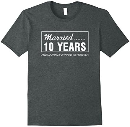 Mens 10th Wedding Anniversary Gifts for Him Her Couples T-Shirt XL Dark Heather