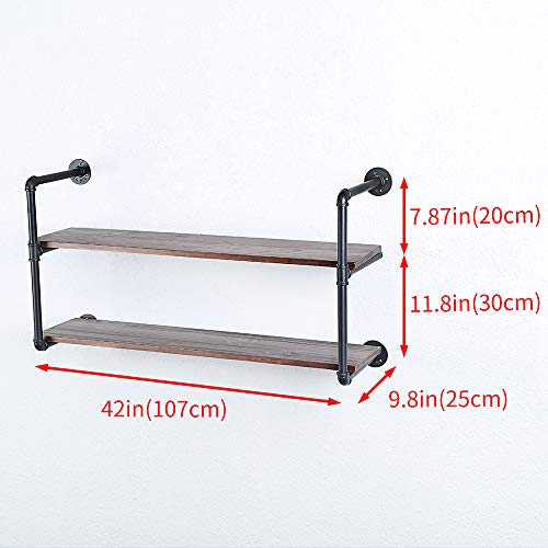Industrial Pipe Shelving Floating Shelves,Rustic Wall Shelf Wood