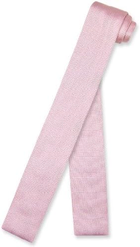 BiagioKNITTED Neck Tie Solid LIGHT PINK Color Men's Knit NeckTie