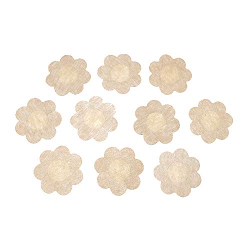 Nipple Covers,Sexy Breast Flower Shaped Pasties Women Disposable Flower Shaped Petal Tops Nippleless Cover Disposable - 50 Pairs (100 Pads) (Round)