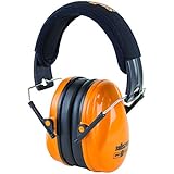 Sellstrom S23404 Noise Cancelling Ear Muffs, 27dB NRR, Universal Fit, Soft EVA Foam, Telescopic Height Adjustment, Lightweight, Black / Orange