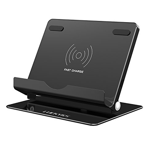 Wireless Charger for iPhone X Foldable, 10W Fast Charge Wireless Charger Compatible with iPhone X 8/8 Plus Samsung Galaxy S6 S7 S8 S9/Edge/Note 5 7 8, LG G2 G3 G pro - USB C Micro USB, No AC Adapter