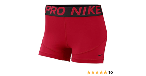 red nike pro shorts
