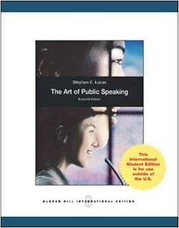 Art Of Public Speaking International Edition Stephen E Lucas 9780071310413 Amazon Com Books