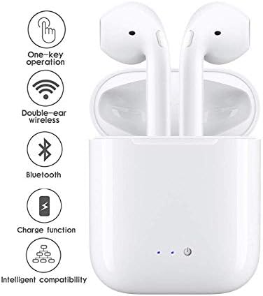 Rewy MF2 Wireless Bluetooth Double Earphones Twins Earpieces Stereo Music Headset for All Android,iOS & Windows Device (Random Colour)