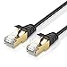 TNP CAT 7 Ethernet Cable 1.5ft High Speed 10 Gbps 600MHz Black CAT7 Connector LAN Network Gigabit Internet Wire Patch Cord with Professional S/STP Gold Plated Premium Shielded Twisted Pair