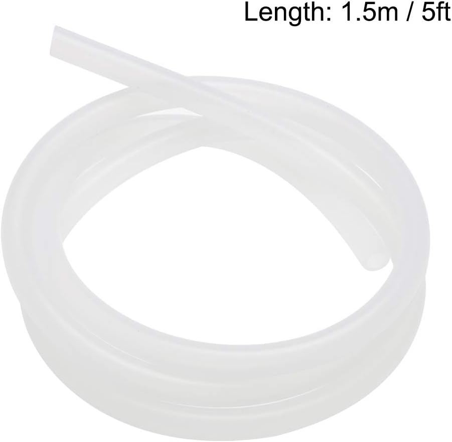 sourcing map Silicone Tubing, 8mm ID x 12mm OD 1.5m Rubber Tube Air Hose Water Pipe for Pump Transfer Translucent - Image 4