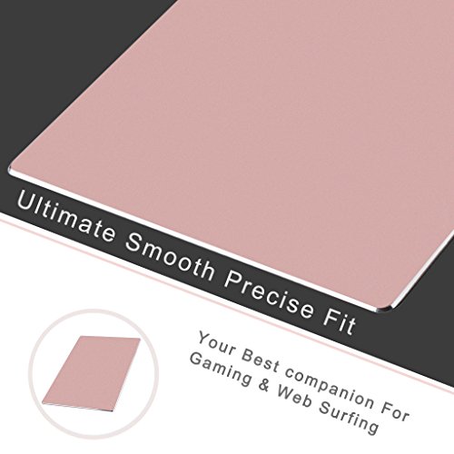 Mouse Pad,Qcute Gaming Aluminum Mouse Pad 9.45 X 7.87 Inch W Non-Slip Rubber Base & Micro Sand Blasting Aluminum Surface for Fast and Accurate Control (Large, Rose Gold) - Thumbnail 6