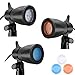 Neewer 2-Pack Table Top Photography Studio LED Lighting Kit with Tripod Base, Orange, Blue and Transparent Color Gel Filters for Photo Studio Product, Toy, Jewelry Shooting