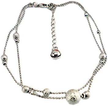 Fullkang Frosted Double Chain Large Ball Anklet Bracelets Sandal Beach Foot Jewelry