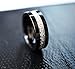 King Will GEM Mens 8mm Black Polished Finish Tungsten Carbide Ring Cubic Zircon Stones Flat Style/Beveled Edge