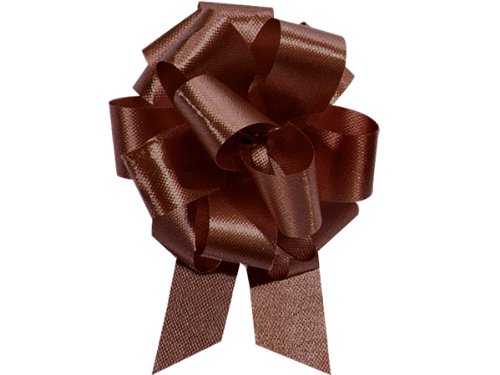 Gift Wrap Christmas Wedding Gift Wrap Pull Bows Large Pull String Bows 5.5 Inch 20 Loop - Set of 10 (Chocolate)