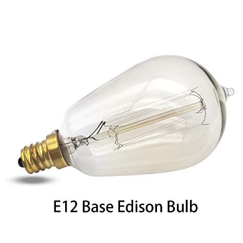 Vintage Edison Light Bulbs, E12 Candelabra Light Bulbs, 40W Dimmable