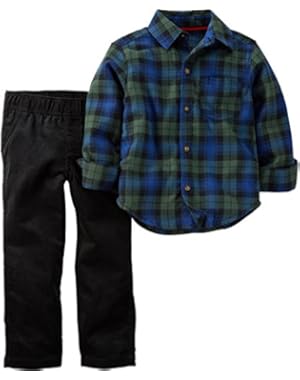Carter's Baby Boys' 2-Piece Plaid Shirt and Pants Set