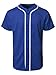 Youstar Men's Solid Front Button Closure Athletic Baseball Inspired Jersey Top