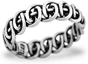 Hand Woven Wire Sterling Silver Wedding Band Promise Ring Thumb Ring Sz5 to Sz13