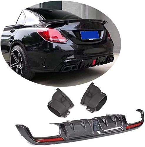 メルセデスベンツcクラスw5c300スポーツc43c63amgセダンプレフェイスリフト15 18カーボンファイバーcfロアバンパーリップスポイラーボディキットに適したリアディフューザー リアディフューザー付き Gcamedia Com