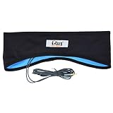 CozyPhones Sleep Headphones & Travel Bag, Lycra Cool Mesh Lining and Ultra Thin Speakers. Perfect for Sleeping, Sports, Air Travel, Meditation and Relaxation - Black with Blue Liner