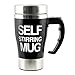 Tera 350ml HOT Stainless Plain Lazy Self Stirring Mug Auto Mixing Tea Coffee Cup Black Office Home Gift Novelty with Tera Dust Cloth