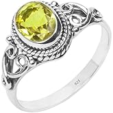 Avicrafts Citrin Stone Ring 925 Sterling Silver Statement Ring For Women Handmade Gemstone Christmas Jewellery Gift For Her