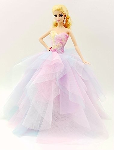 [fit barbie doll] cora gu handmade rainbow lace mermaid gown/dres…
