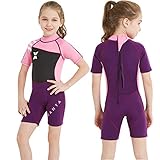 DIVE & SAIL Kids Wetsuit Shorty, 2.5mm Neoprene Thermal Swimsuit, Youth Boys and Girls Wet Suits for Snorkel Diving, Full Suit and Shorty Swimsuit