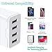 USB Wall Charger with Foldable Plug, 24W 4 Port Phone Charger Adapter, International USB Travel Charger,Desktop USB Charging Station Compatible with iPhone 11/XS/Max/XR/X/8/7, iPad,Nexus and More