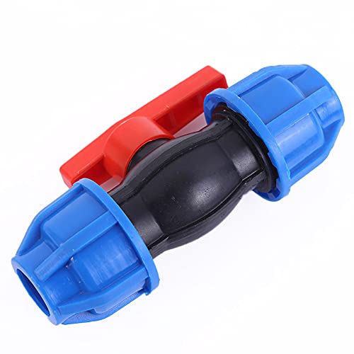 ExcInter 20/25/32mm PE Pipe Tee Quick Connector Stop Tap Valve for HDPE Alkathene Water Pipes Compression Ends (20mm)