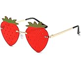HomeSoGood Unique Ladies Strawberry Sunglasses Cute Sunglasses Are Used For Party Carnival Glasses