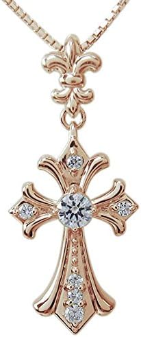 ダイヤモンド メンズ ネックレス クロスネックレス K18 ピンクゴールド 18金 ランキング総合1位