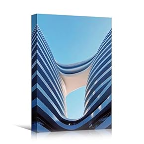 signwin Canvas Wall Art Blue Building Patterns Abstract...
