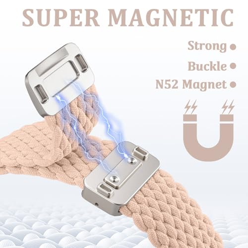 AMSKY Braided Magnetic Band Compatible for Apple Watch Bands 40mm 44mm 38mm 42mm 45mm 46mm 49mm Women Men, Nylon Fabric Only Magnetic for iWatch Series 11 10 9 8 7 6 5 4 SE Ultra 3 2 1