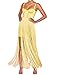 UONBOX Women's Elegnat Bustier Cut Long Maxi Tassel Fringe Cocktail Night Party Bandage Dress (Yellow, XL)