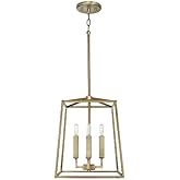 Capital Lighting 537641AD Thea Lantern Foyer Pendant, 4-Light 240 Total Watts, 15" H x 12" W, Aged Brass