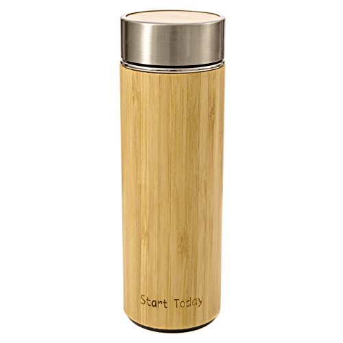 Start Today Stainless Steel Strainer Bamboo Travel Mug