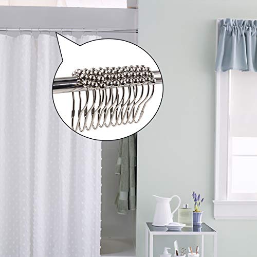 Qulable Shower Curtain Hooks Rings, Rustproof Stainless Steel Heavy Duty Shower Hooks for Bathroom Shower Rods Curtains (12 Pack) - Thumbnail 5