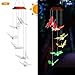 PATHONOR Solar Wind Chimes, Solar Led Butterfly Chimes Outdoor Indoor Color Changing Solar Light Mobile,Garden Green Automatic Light Sensor Outdoor Decor (Butterfly)
