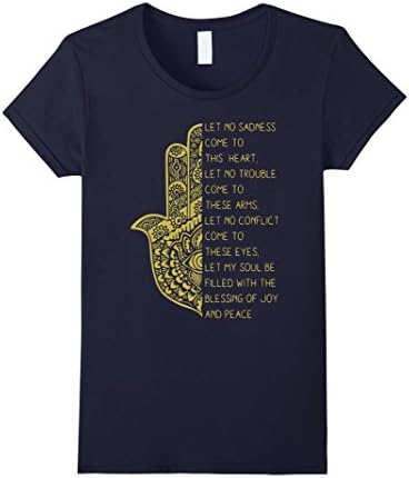 Women's Hamsa Hand Quote Soul Shirt Medium Navy