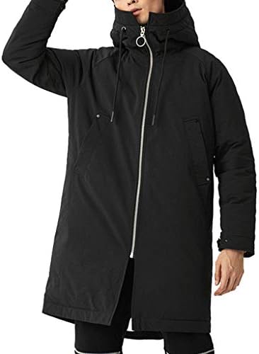 Men's Thicken Hooded Long section Down jacket Long sleeve Unique design on the back Men Cotton coat