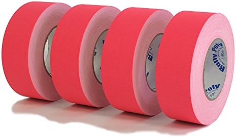 4 Rolls Premium Professional Grade Gaffer Tape 4 Pack - 2 Inch X 50 Yards - Fluorescent / Neon Pink Color- 4 Rolls per Case