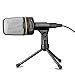 Excelvan Condenser Microphone Black SF-920 3.5mm Desktop Microphone with Volume Control and Tripod Stand Broadcasting Recording Podcasting Studio Mic for Mobile Phones, Laptops, Desktop （Black）