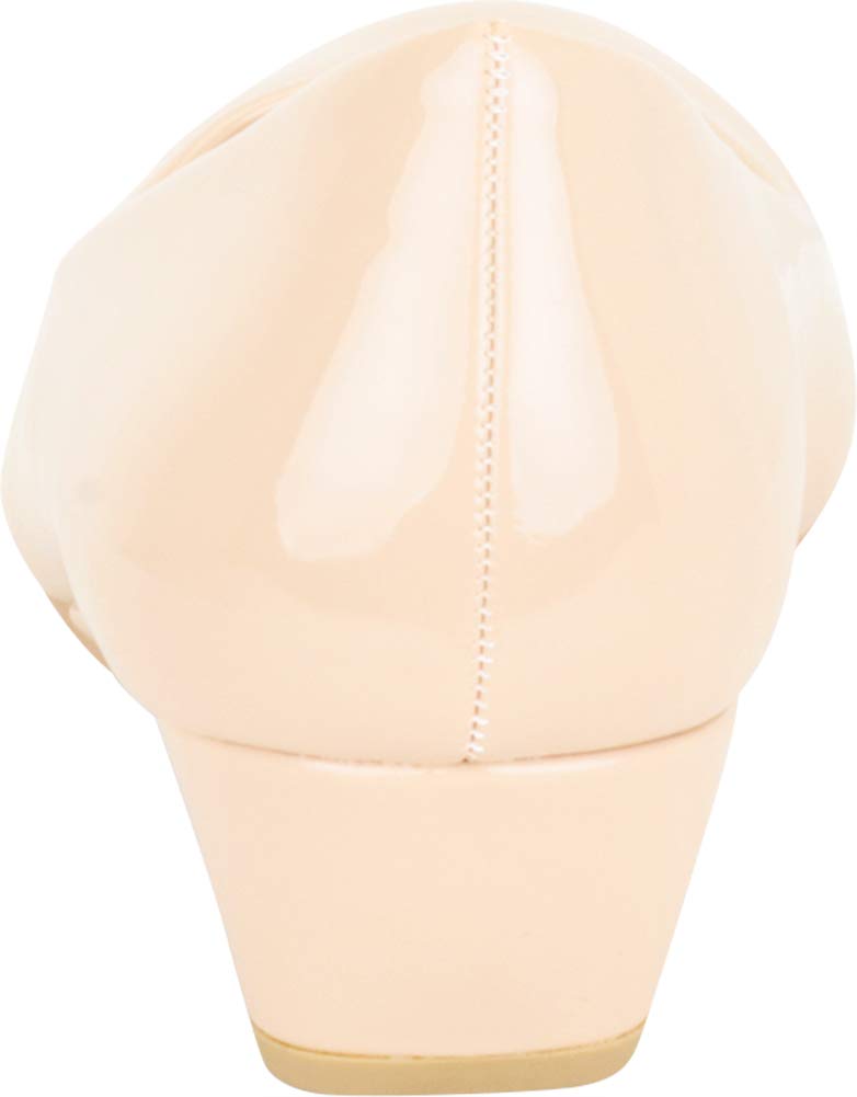 Cambridge Select Women's Round Toe Slip-On Chunky Low Wedge,7.5,Dark Beige Patent Pu - Image 3