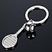 lotusflowert Tennis Ball Racket Keychain Olympic Games Key Ring Sports Gift Metal Keyfob