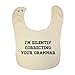 Mashed Clothing Unisex Baby I'm Silently Correcting Your Grammar Organic Baby Bib (Natural, Black Print)