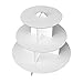 iFavor123 White Round 3-Tier Cardboard Cupcake Stand Dessert Tower Treat Stacked Pastry Serving Platter Food Display (Pkg of 1)