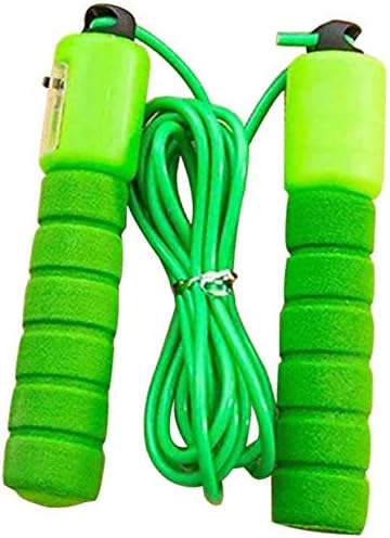 Fayeille Cuerda de Saltar, Digital Saltar Cuerda Saltar con Contador Temporizador para Fitness Mejor Regalos para Niños y Niñas - Verde, Free Size